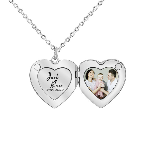 Engrave Your Love: A Unique Photo Necklace Gift for Couples