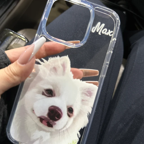 Custom Pet Phone Case | Personalised dog Portrait Cover | Dog/ Cat memorial gift | Gifts for Dog Lovers & Pet Loss | For iPhone